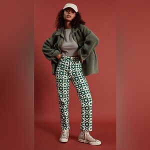 PacSun Womens Flower Jeans Green Love Daisy Sz 25,High Rise Straight 100% cotton